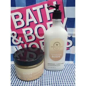 BBW Refresh Your Body Cedarwood + Ylang Ylang Aromatherapy Body Scrub & Lotion